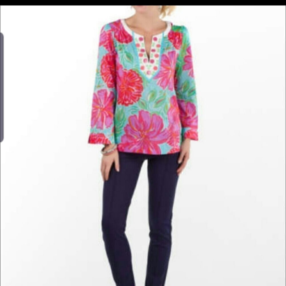 Lilly  Pulitzer Thandie floral tunic size small